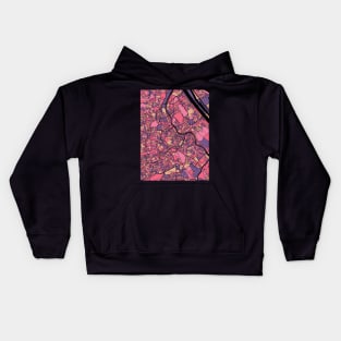 Vienna Map Pattern in Purple & Pink Kids Hoodie